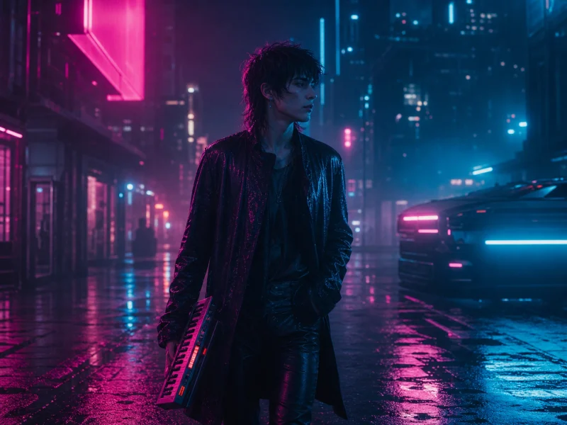 Cyber Neon Streets — example track cover artwork